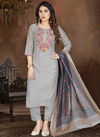 Gray N F CHURIDAR 027 Heavy Festive Wear Designer Salwar Suit Collection N F C 635 GREY